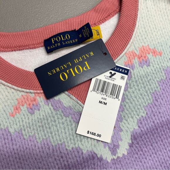 Polo Ralph Lauren Aztec Southwestern Vibe Pastel Sweatshirt Top Shirt Medium NWT - Picture 5 of 8